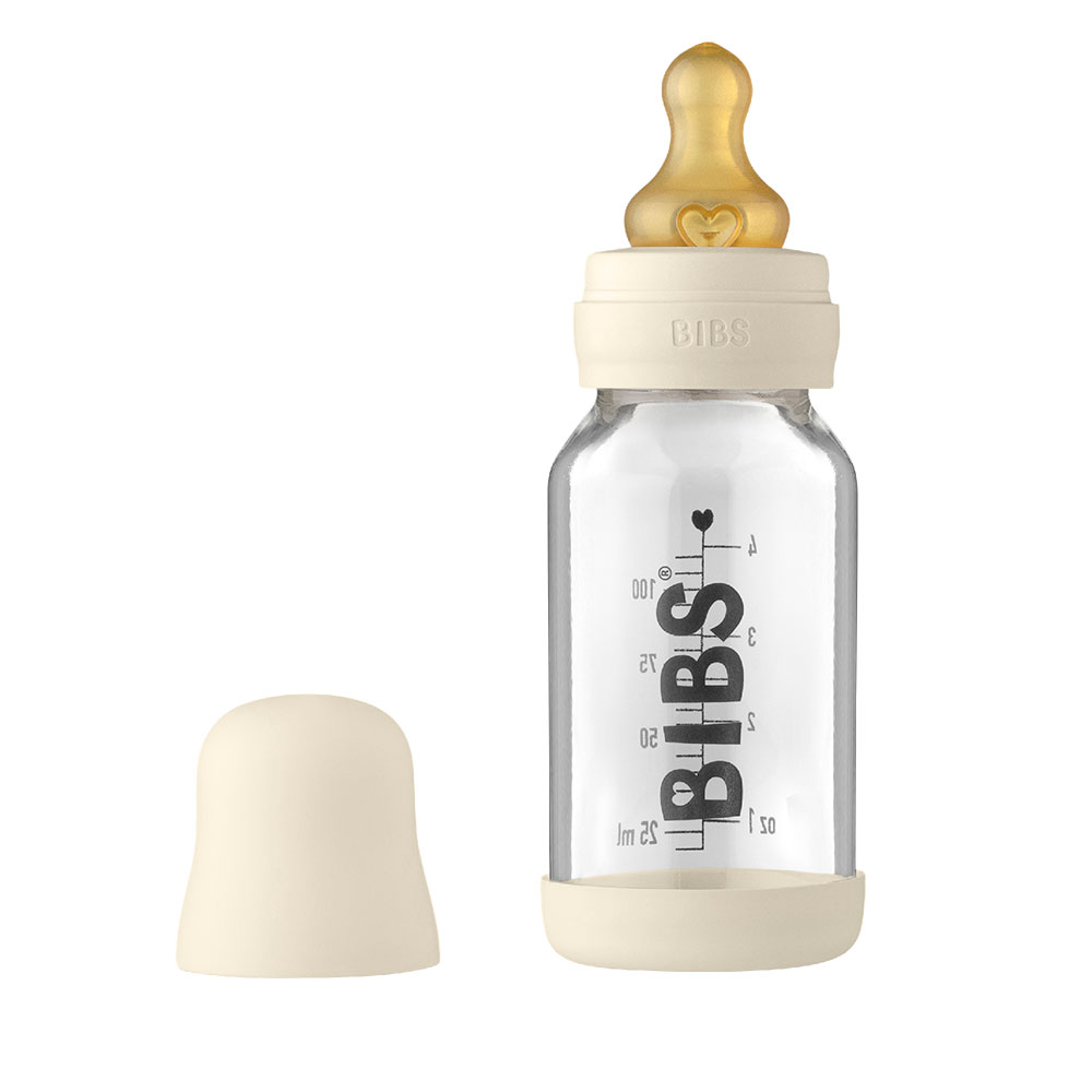 BIBS Baby Bottle sklenena flasa 110ml_Ivory